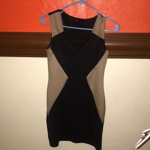 Black and beige dress